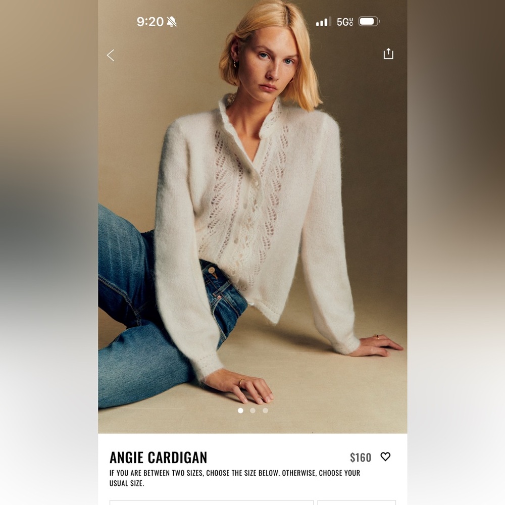 Sezane Cream Angie Cardigan